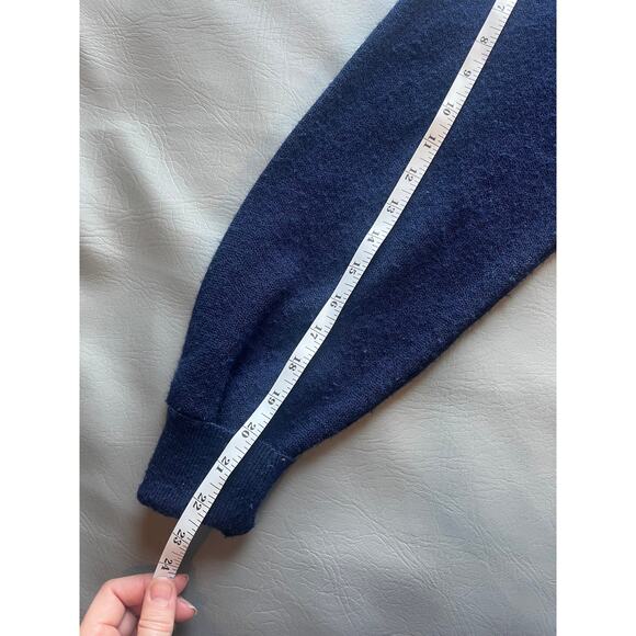 JC Penny VTG Fox Sweater LARGE Navy Cardigan with Owl Patch GUC - Picture 8 of 8